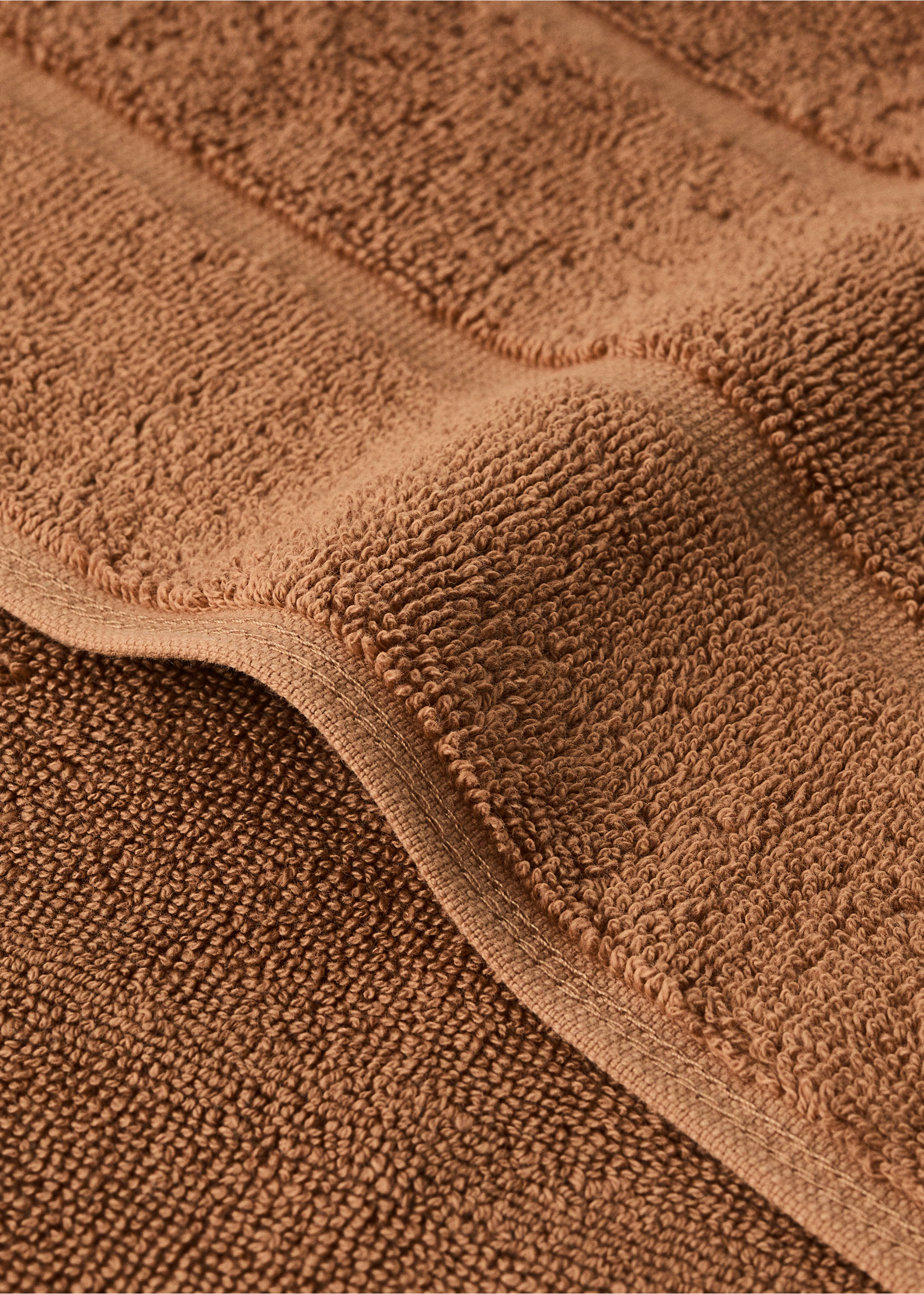 Cotton bath mat high absorption - Details of the article 1, Medium Brown. Ref: 37022931-00.
