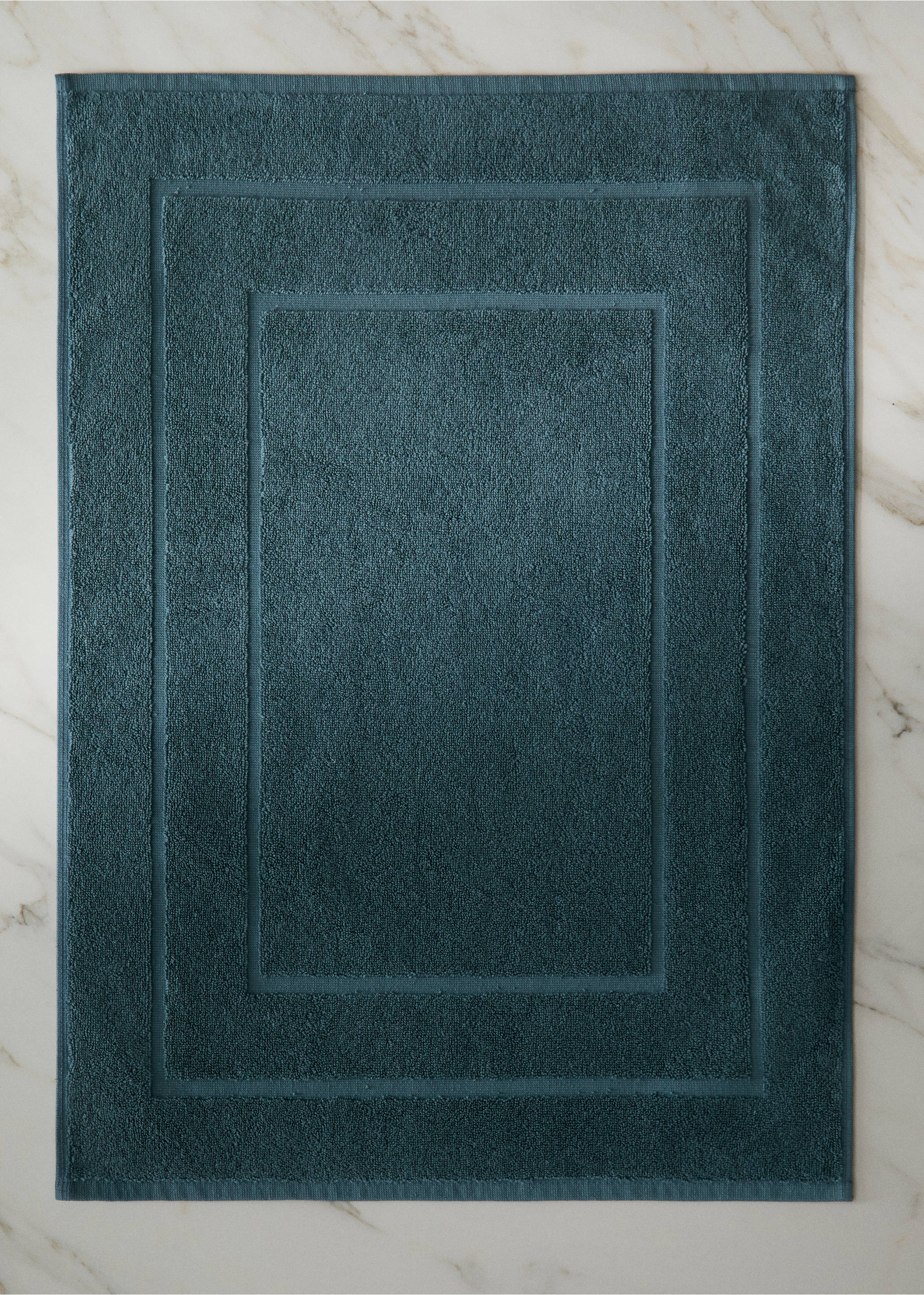 Badteppich aus Baumwolle mit hoher Saugfähigkeit - Allgemeine Ansicht, Petrolblau. Ref: 37022931-00.