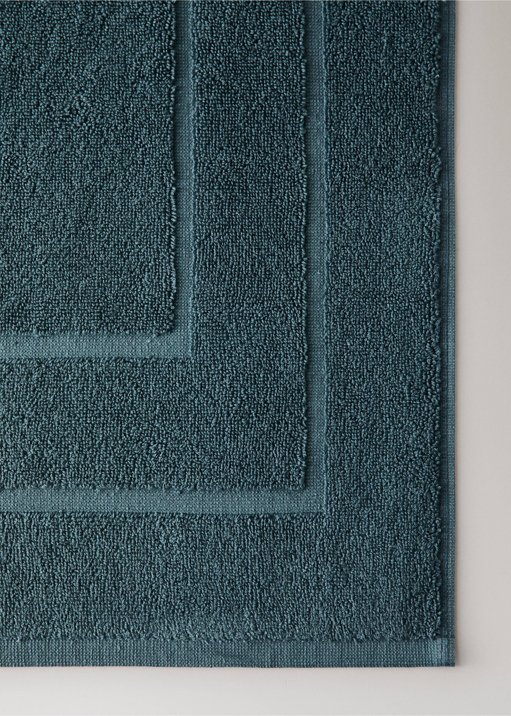 Badteppich aus Baumwolle mit hoher Saugfähigkeit - Detail des Artikels 2, Petrolblau. Ref: 37022931-00.