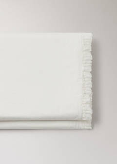 Washed cotton flat sheet with frayed gauze ruffle for 135/140 bed — Ecru 2