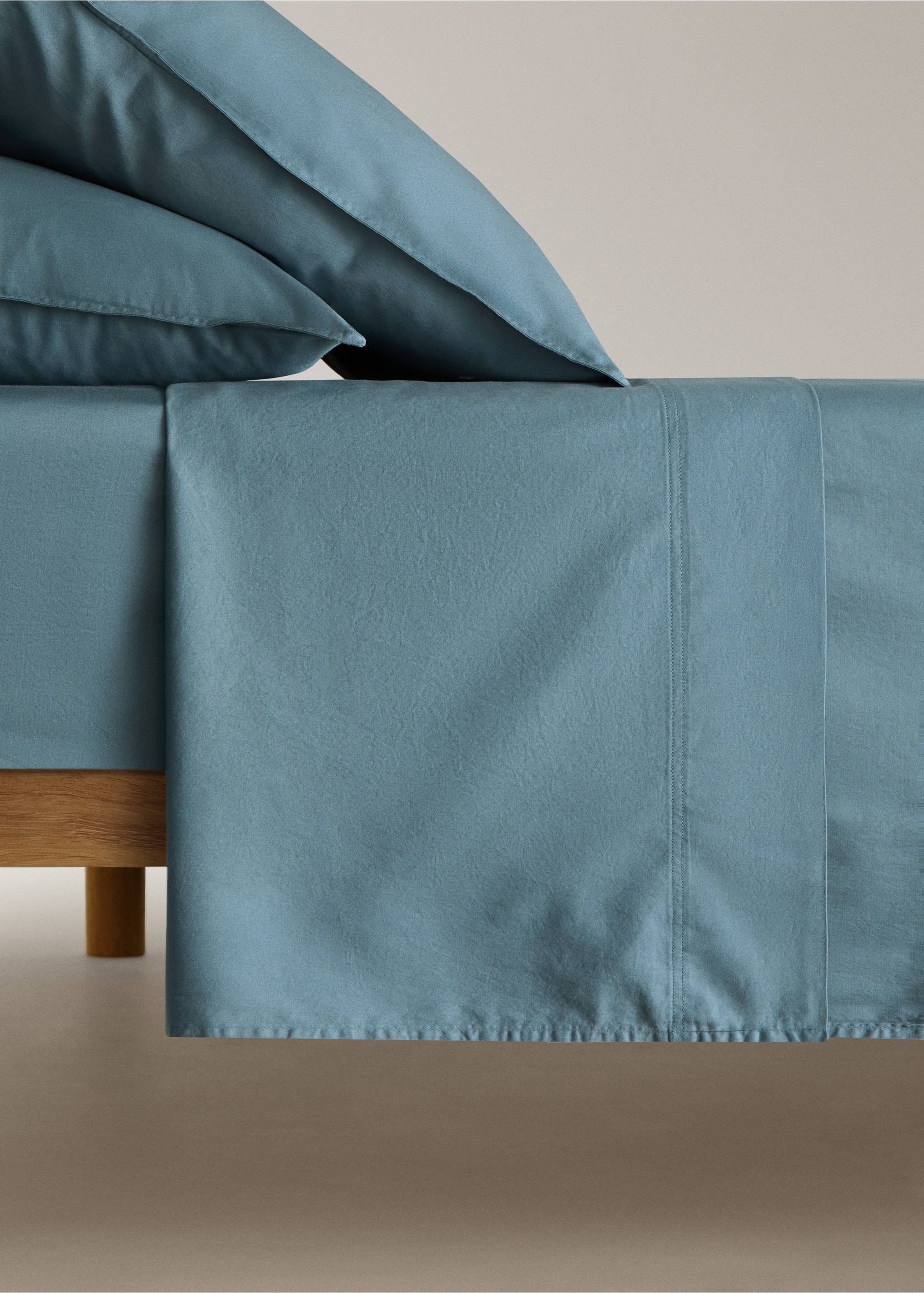 100% Baumwollsatin-Bettlaken für Bett 150/160 cm - Artikel ohne Model, Waldgrün. Ref: 37022938-00.