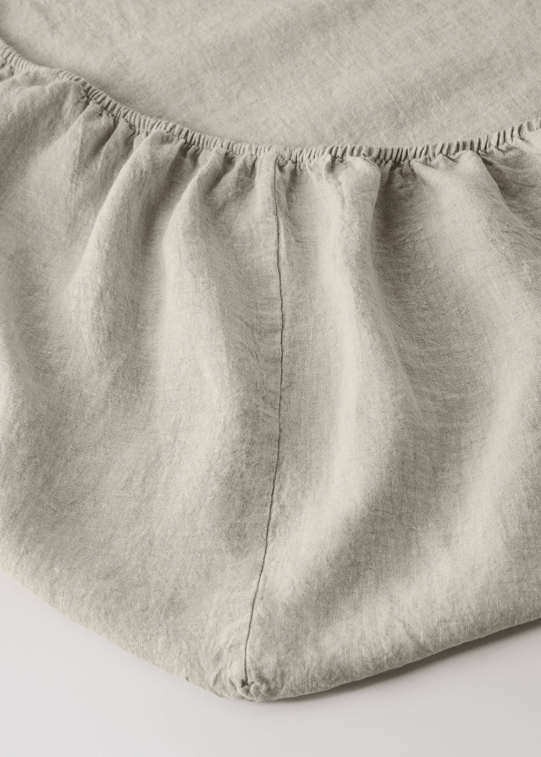 Washed linen fitted sheet for 180 cm bed - Details of the article 2