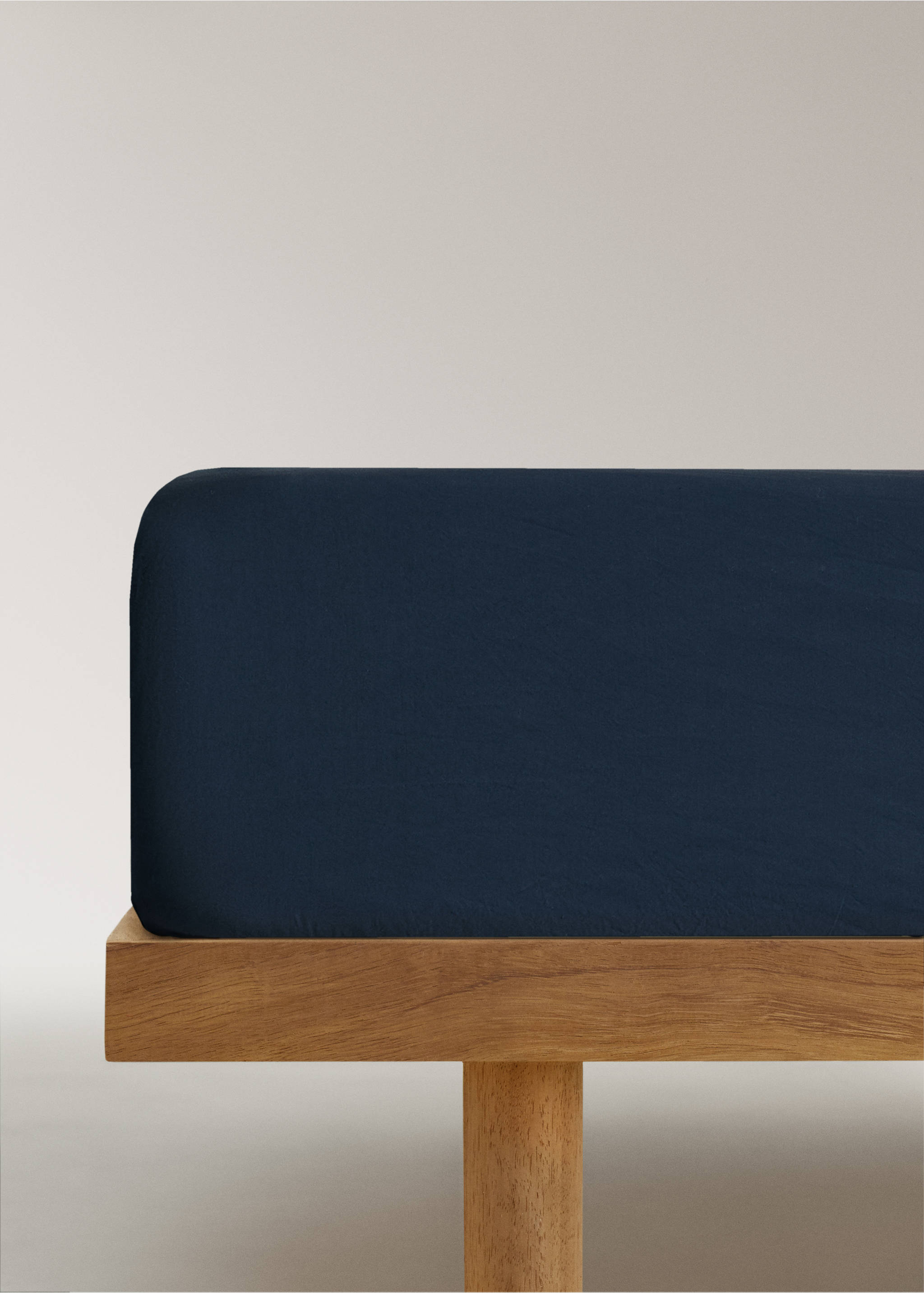 Drap-housse percale de coton lit 150 cm - Article sans modèle, Bleu marine. Ref: 37022949-00.