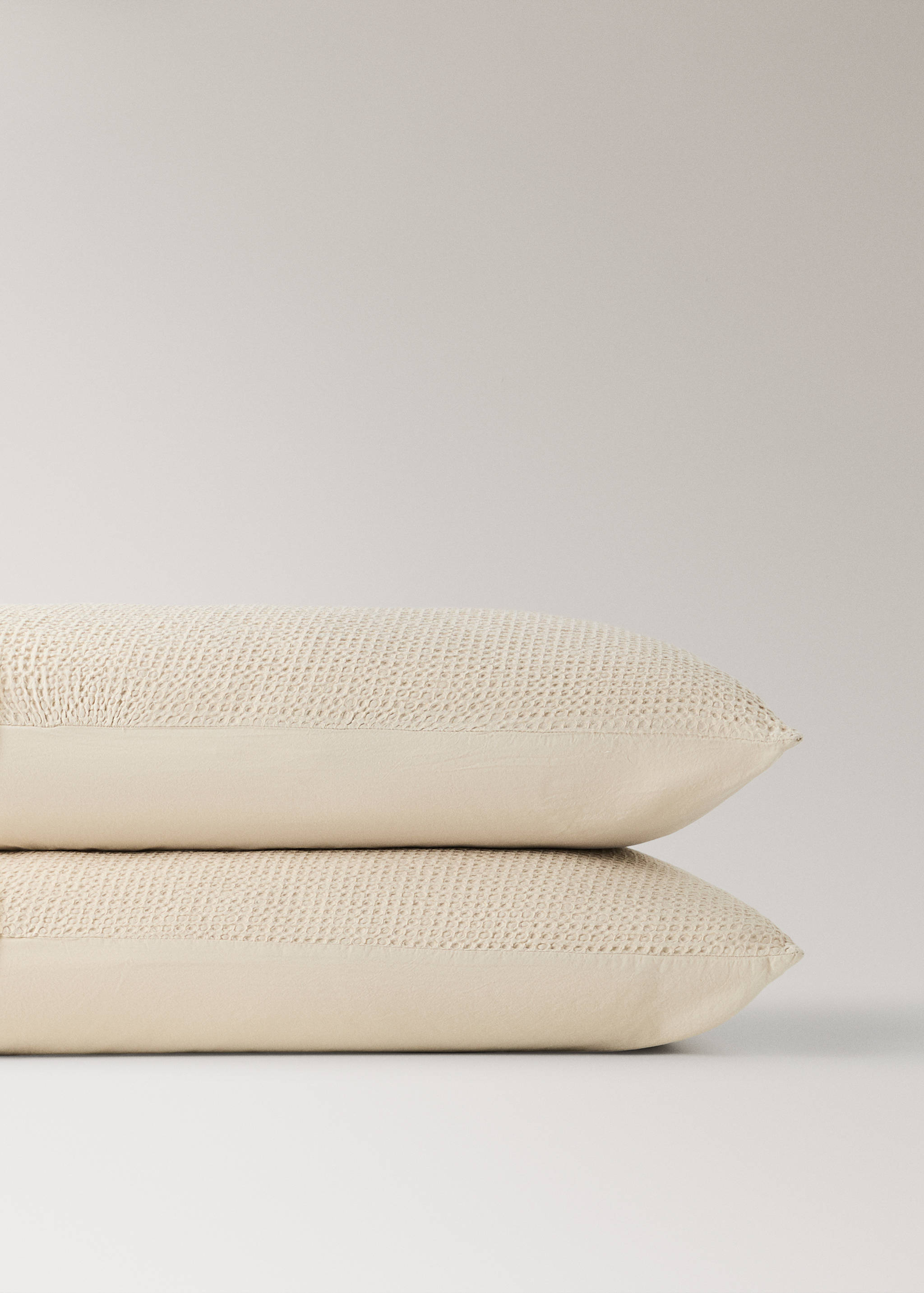 Cotton waffle garment-dyed pillowcase pack 50 x 75 cm - Details of the article 3