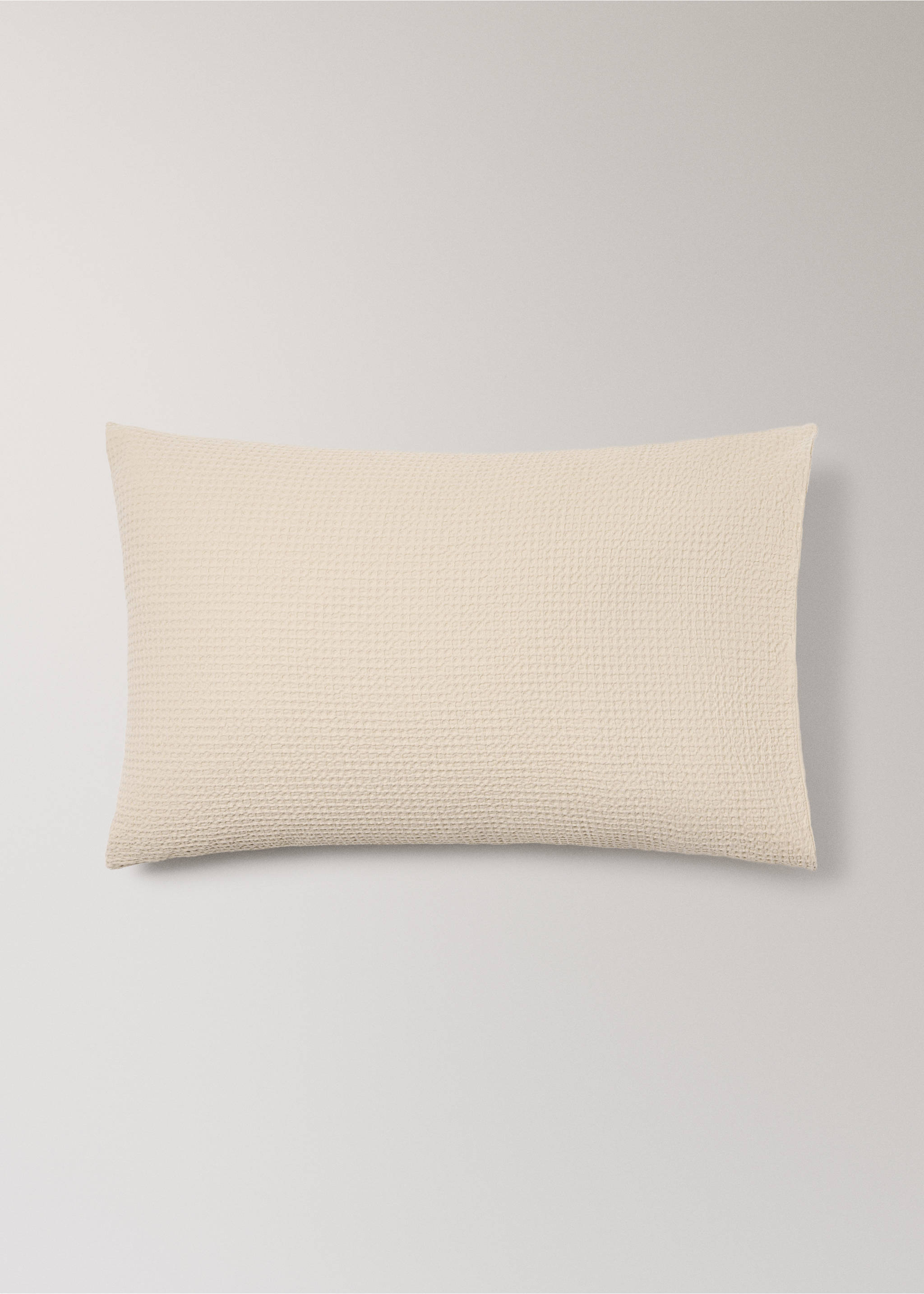 Cotton waffle garment-dyed pillowcase pack 50 x 75 cm - Article without model, Beige. Ref: 37022958-00.