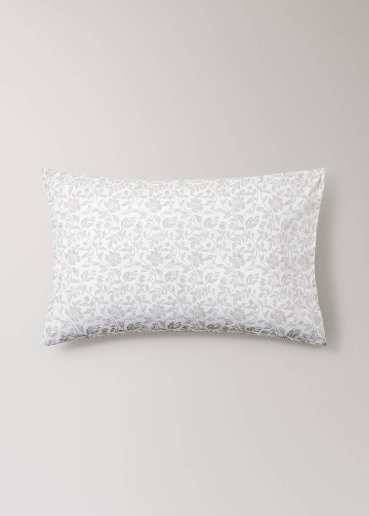 Pack of 2 cotton floral pillowcases 50x75 cm — Ecru