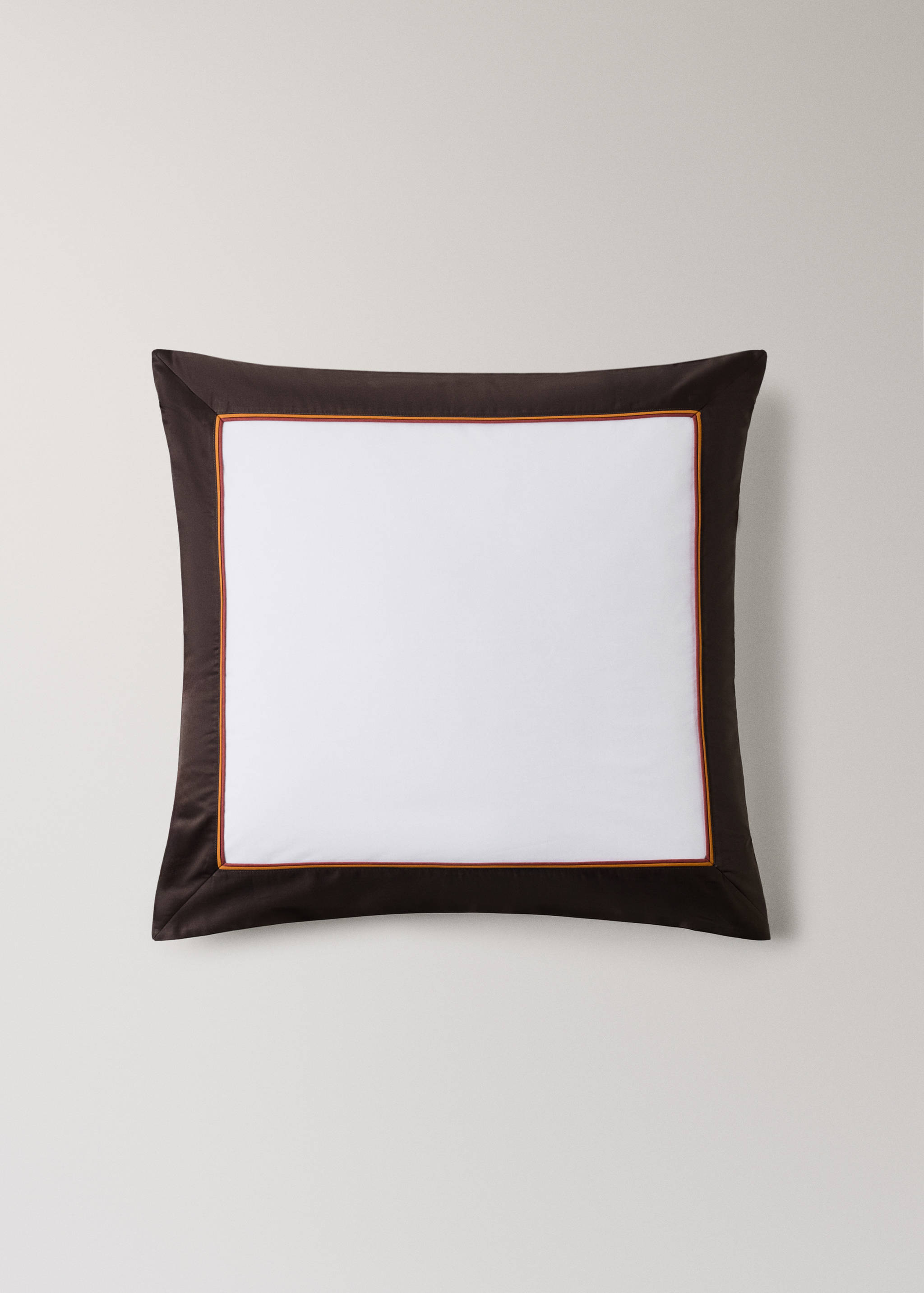 Two cotton pillowcases with a satin border and contrast piping, 60 x 60 cm - Article without model