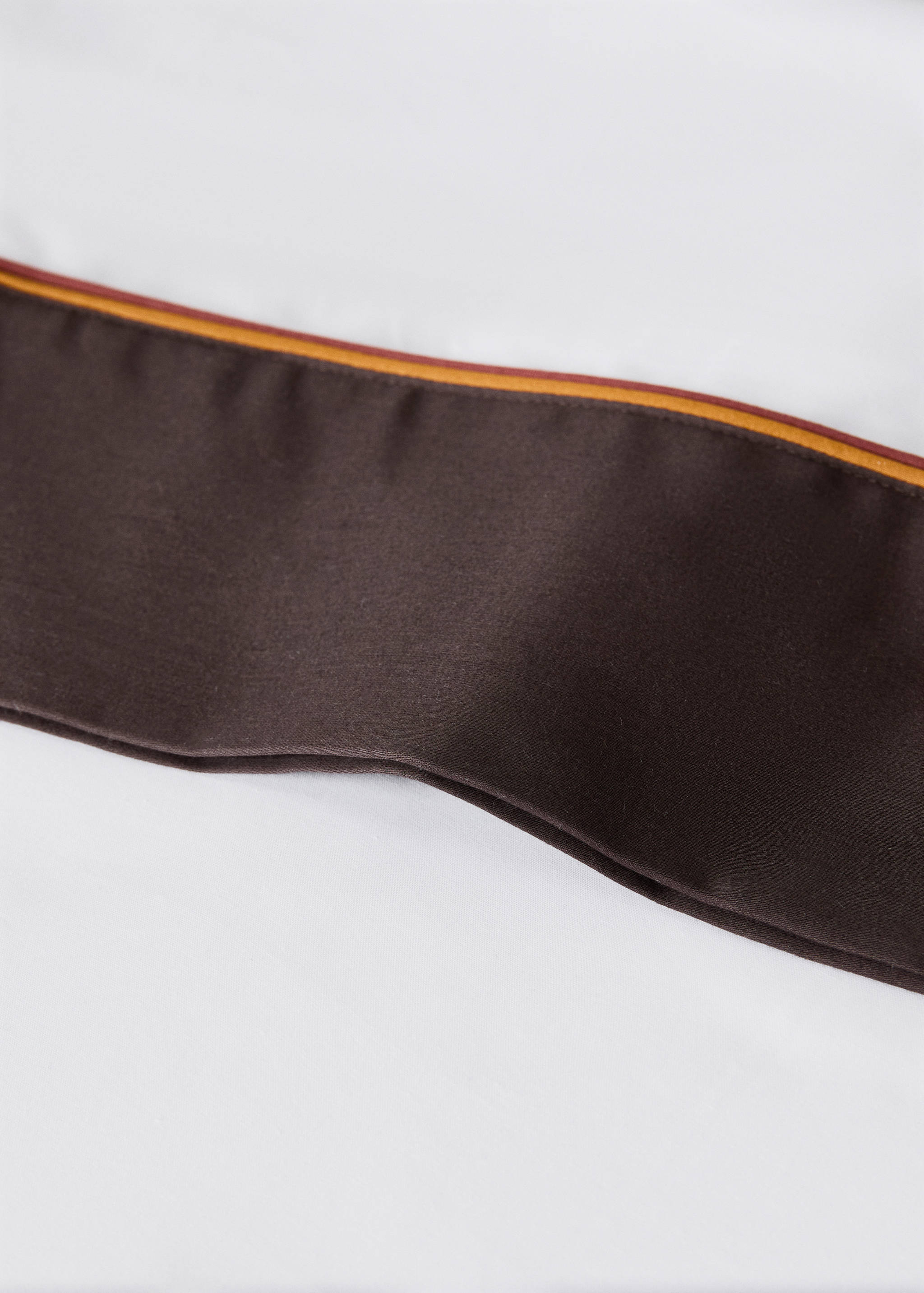 Cotton pillowcase with satin border and contrast piping 45x110cm - Details of the article 1