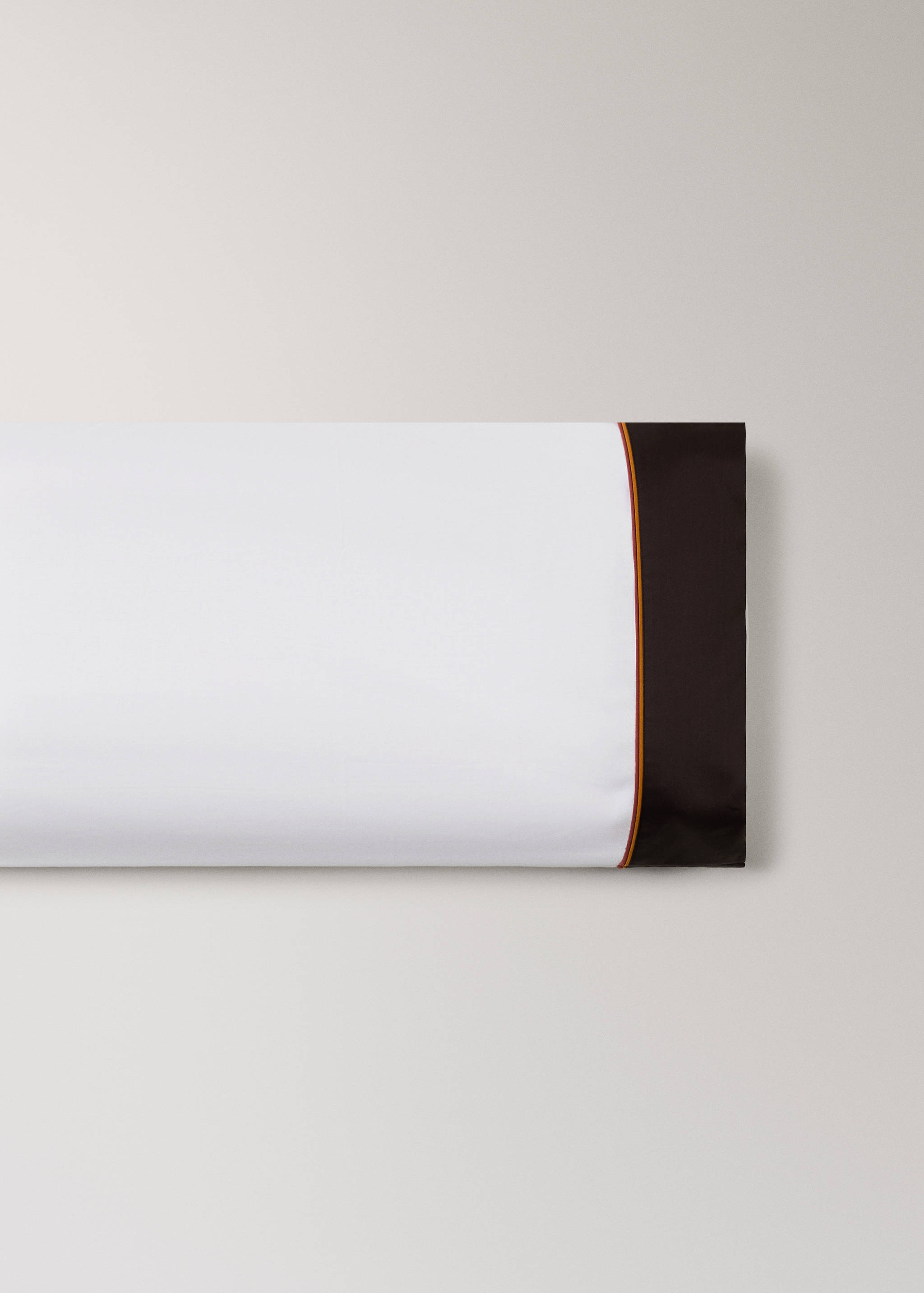 Cotton pillowcase with satin border and contrast piping 45x110cm - Article without model