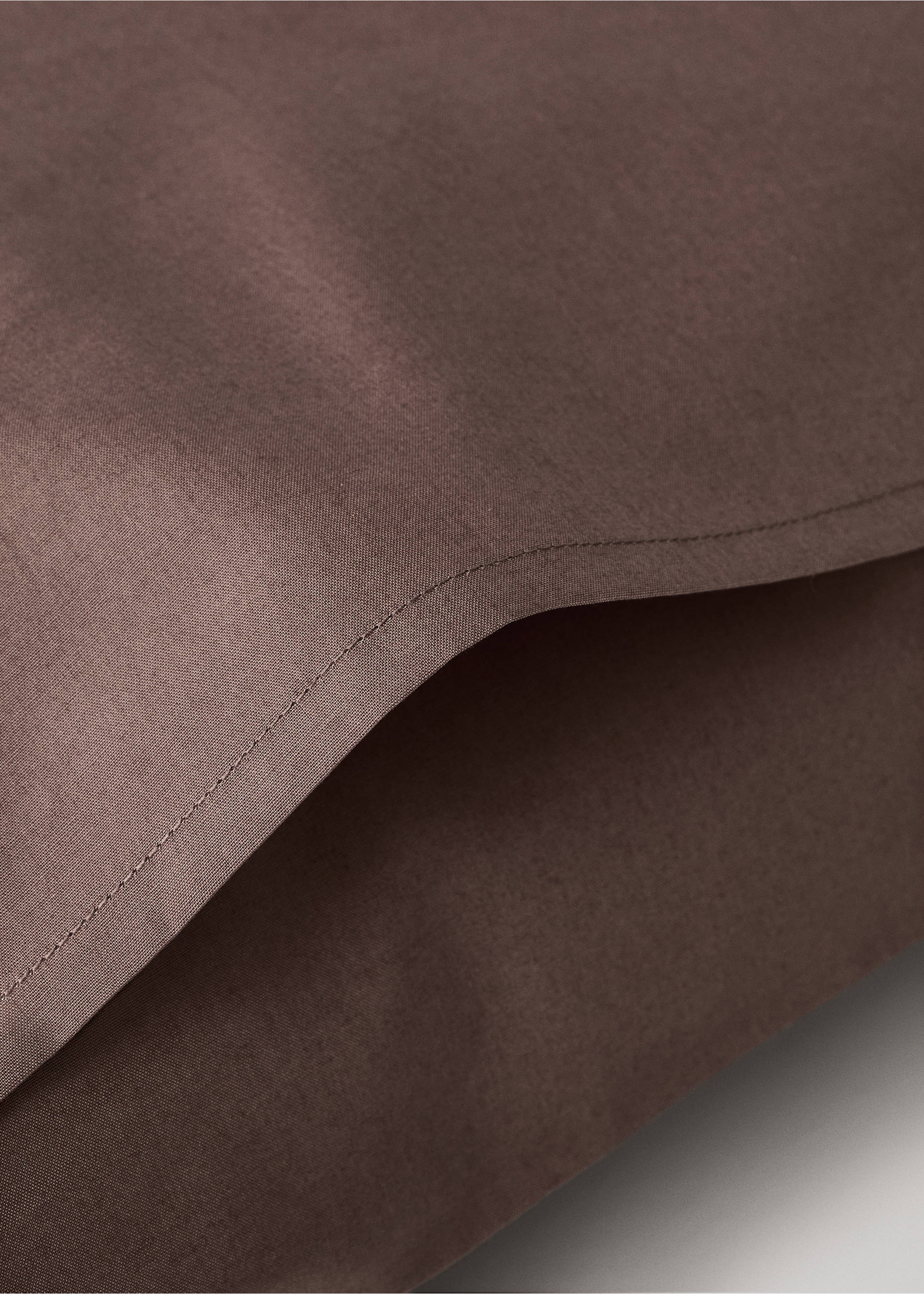 Two cotton percale pillowcases 60x60cm - Details of the article 1, Brown. Ref: 37022966-00.