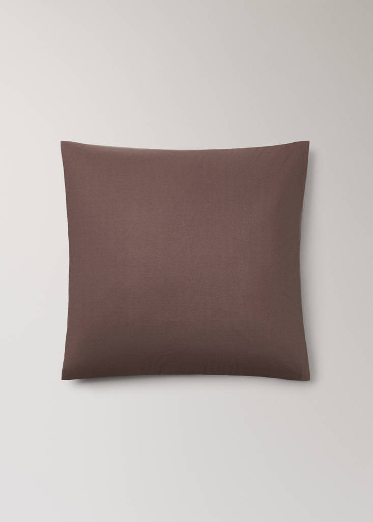 Two cotton percale pillowcases 60x60cm — Brown