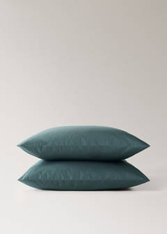 Two cotton percale pillowcases 60x60cm — Green 3