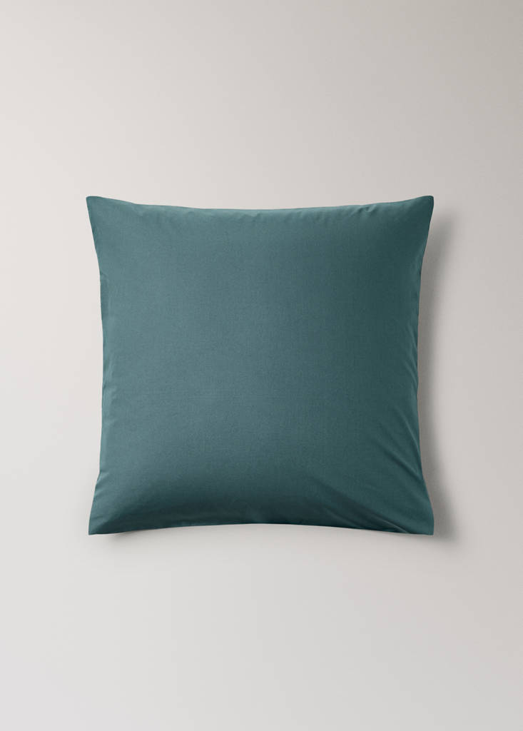 Two cotton percale pillowcases 60x60cm — Green