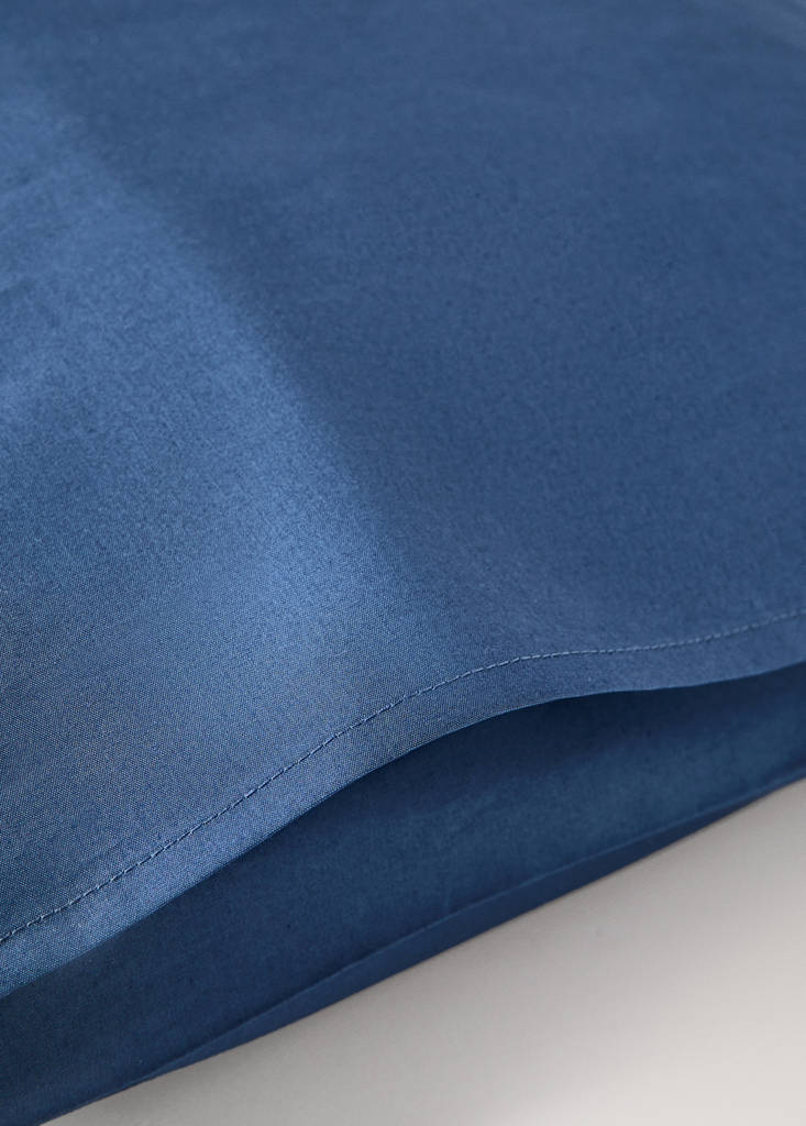 Two cotton percale pillowcases 60x60cm — Indigo Blue