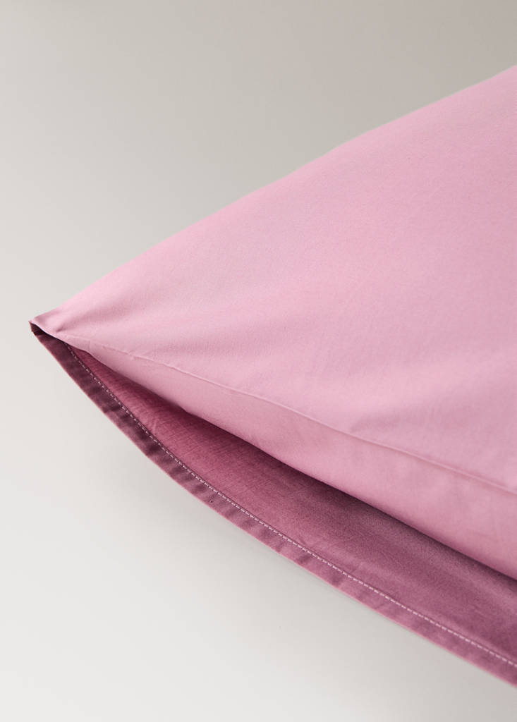 Two cotton percale pillowcases 60x60cm — Wine