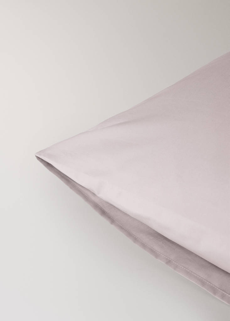 Two cotton percale pillowcases 60x60cm — Pale Pink