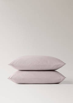 Two cotton percale pillowcases 60x60cm — Pale Pink 4
