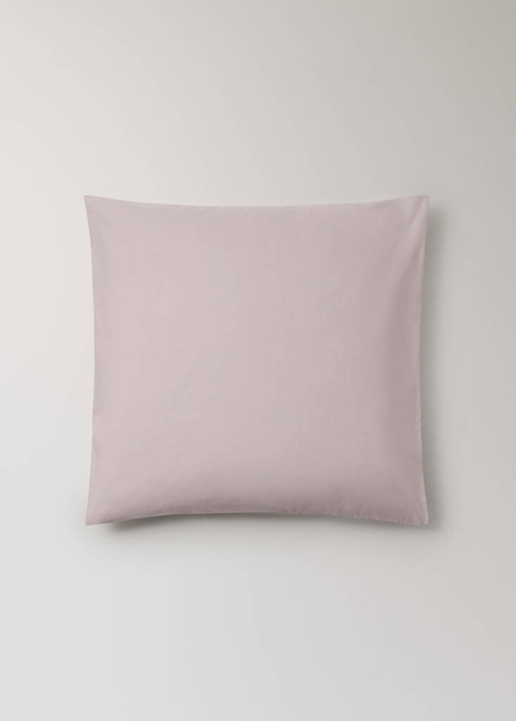 Two cotton percale pillowcases 60x60cm — Pale Pink