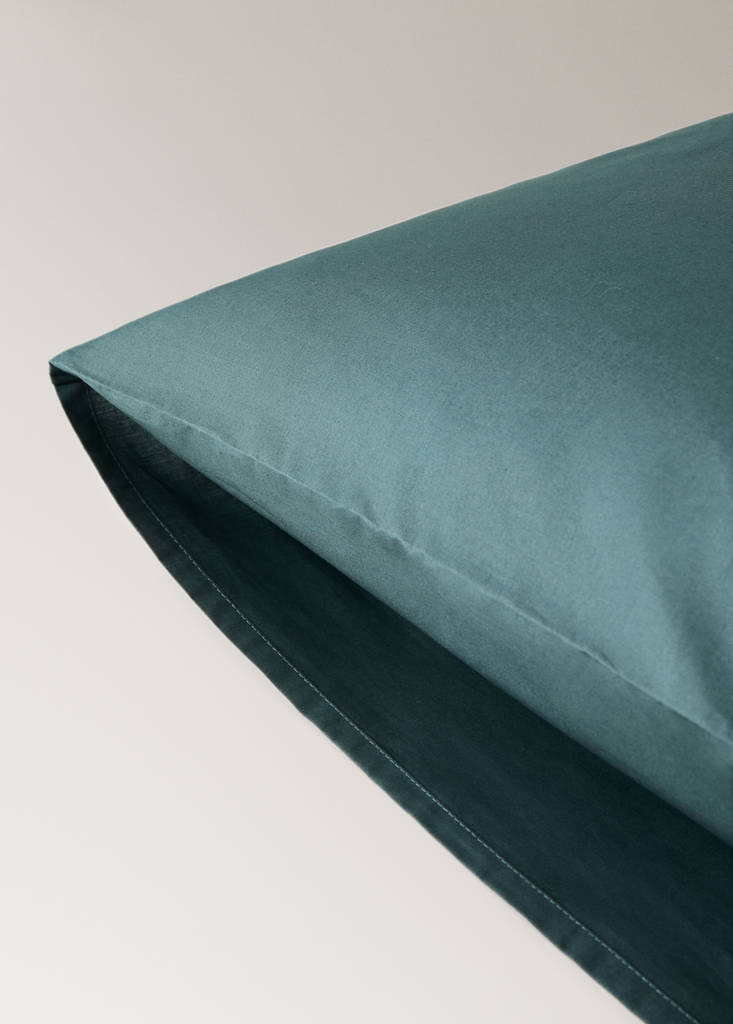Two 200 thread count cotton percale pillowcases 50x75 cm — Green