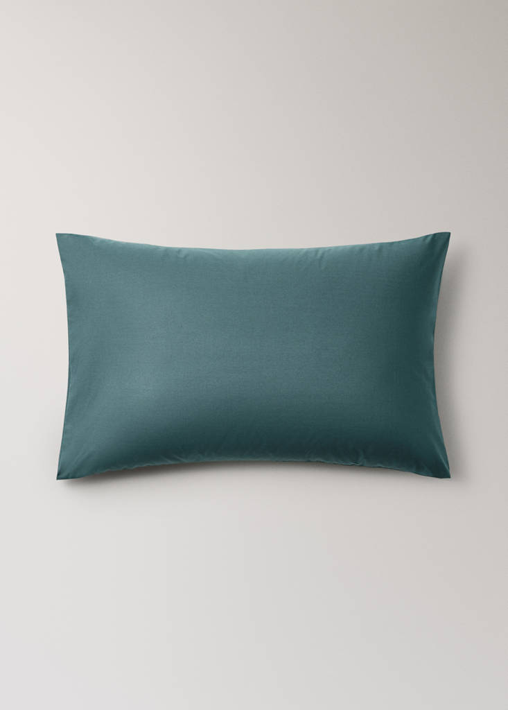Two 200 thread count cotton percale pillowcases 50x75 cm — Green