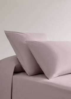 Two 200 thread count cotton percale pillowcases 50x75 cm — Pale Pink 1