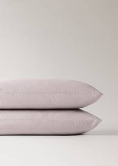Two 200 thread count cotton percale pillowcases 50x75 cm — Pale Pink 4
