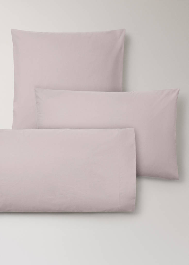 Two 200 thread count cotton percale pillowcases 50x75 cm — Pale Pink