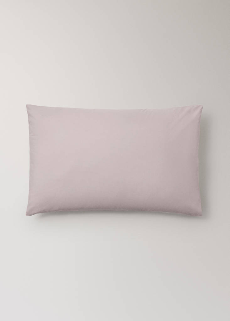 Two 200 thread count cotton percale pillowcases 50x75 cm — Pale Pink