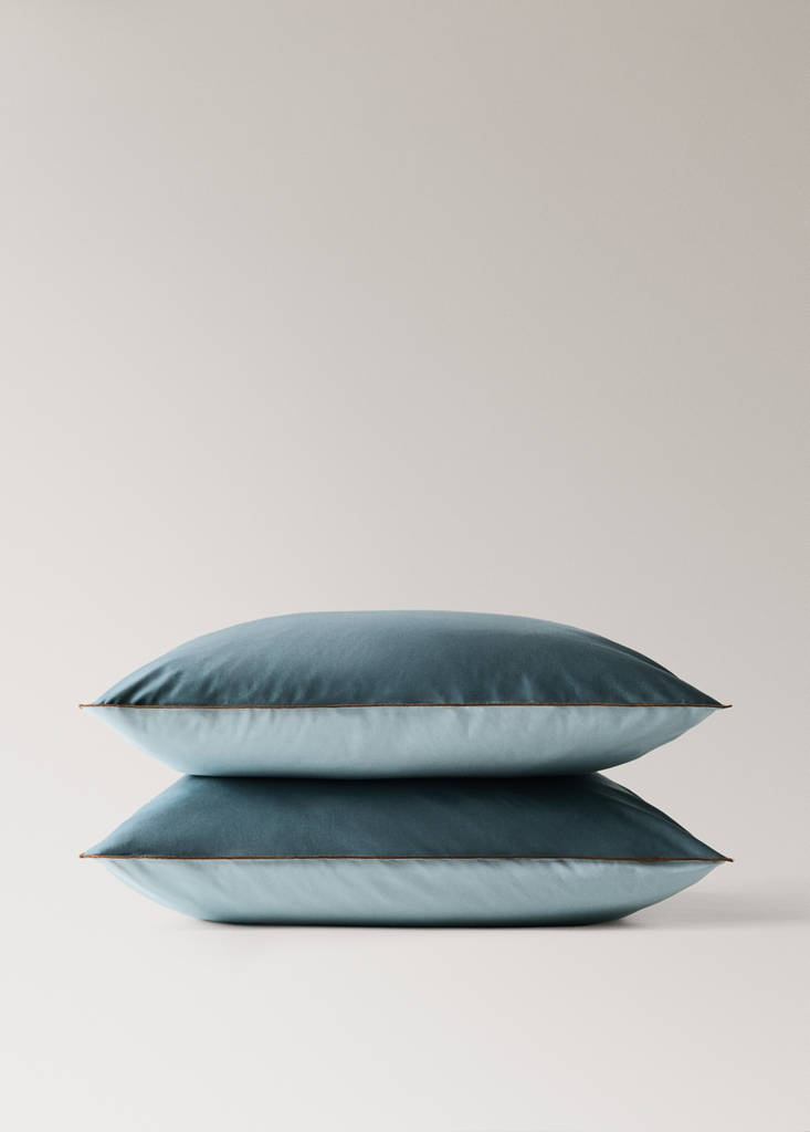 Pack of 2 pillow covers 60x60cm — Petrol Blue