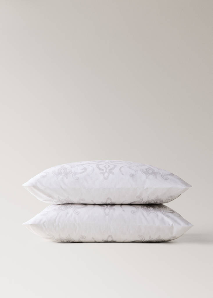 Two floral-print pillowcases, 60x60cm — Sand