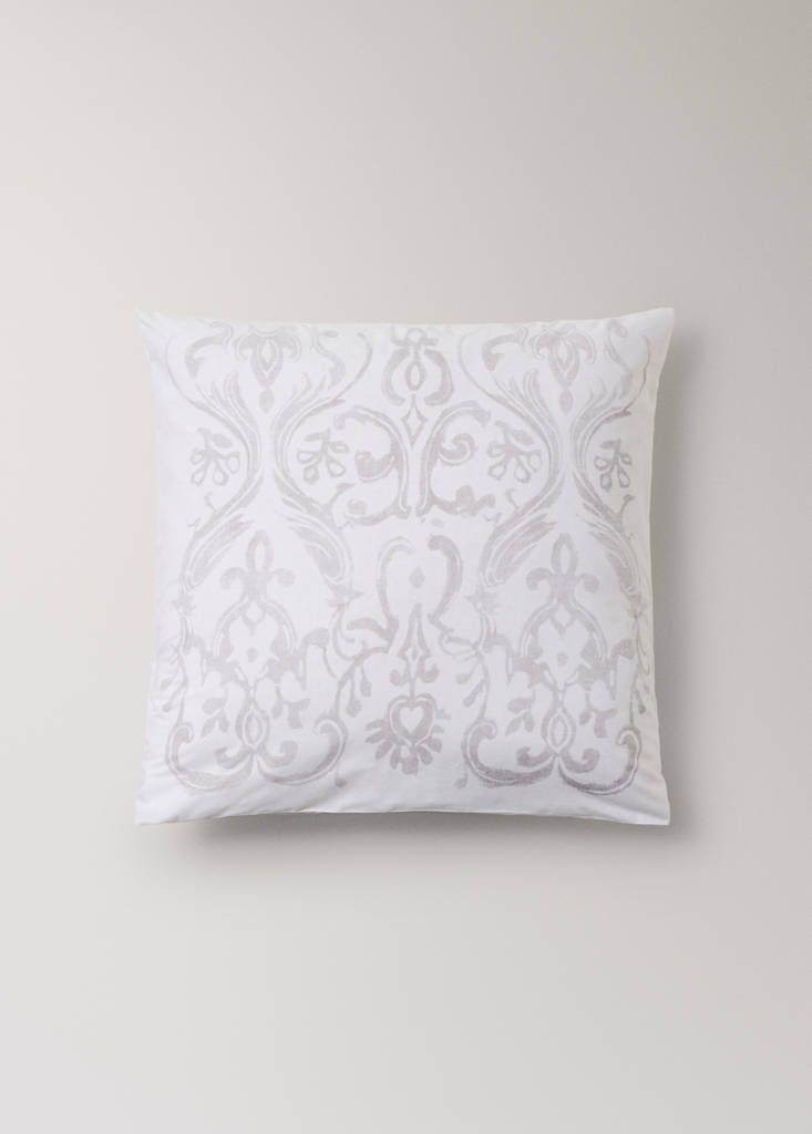 Two floral-print pillowcases, 60x60cm — Sand