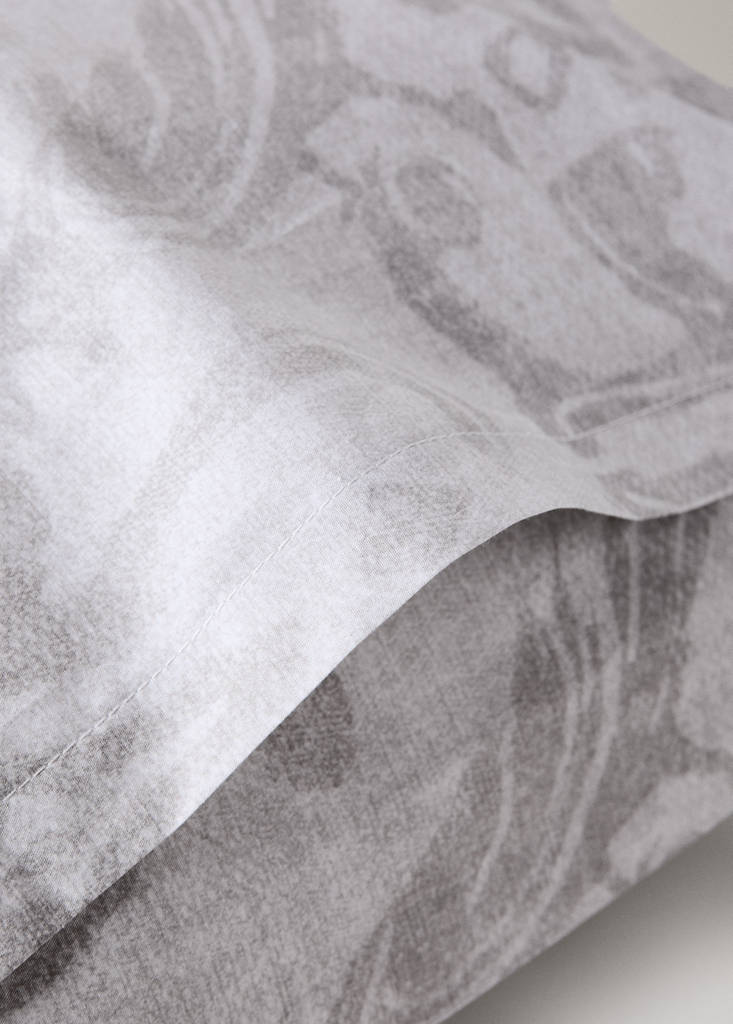 Two floral print pillowcases 50x75cm — Sand