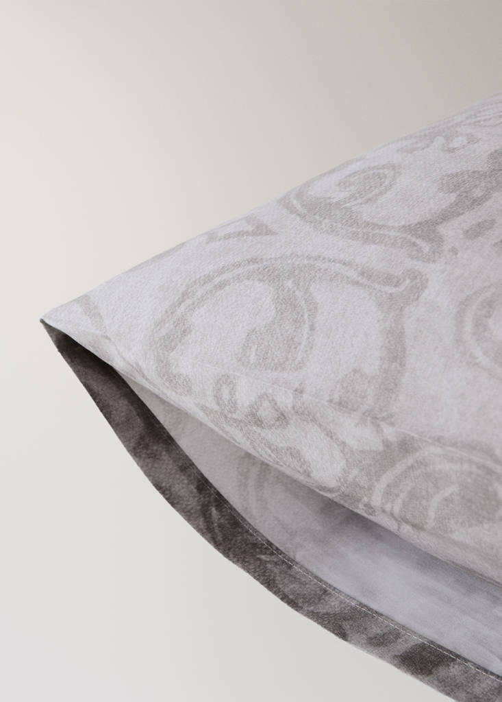 Two floral print pillowcases 50x75cm — Sand