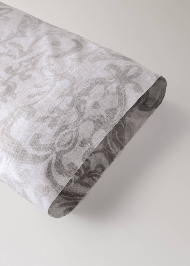 Floral-print pillow case 45x110cm — Sand