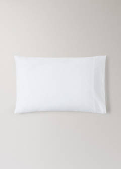 Two 300-thread-count percale cotton pillowcases with piping detail, 50 x 75 cm — White 4