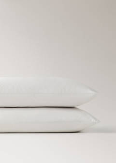 Two 300-thread-count percale cotton pillowcases with piping detail, 50 x 75 cm — Sand 3