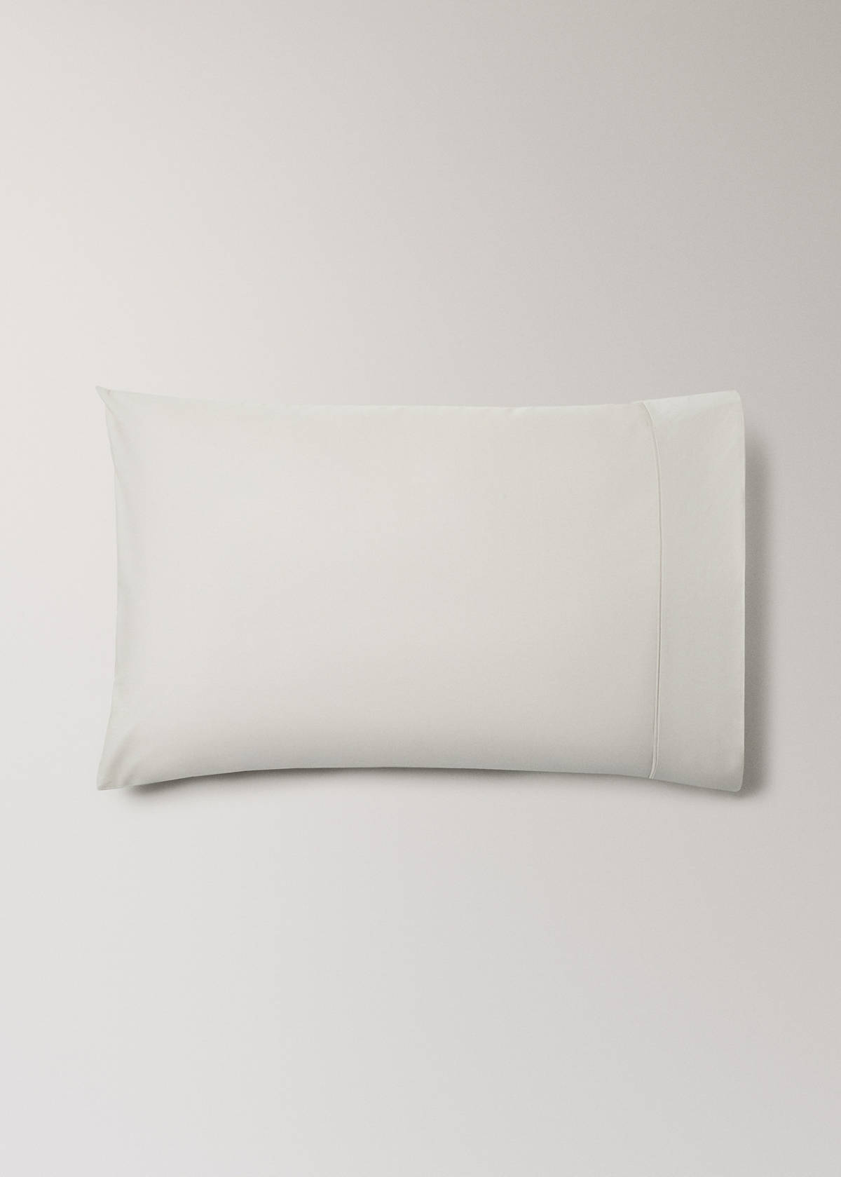 Two 300-thread-count percale cotton pillowcases with piping detail, 50 x 75 cm — Sand