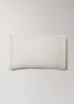 Two 300-thread-count percale cotton pillowcases with piping detail, 50 x 75 cm — Sand 4