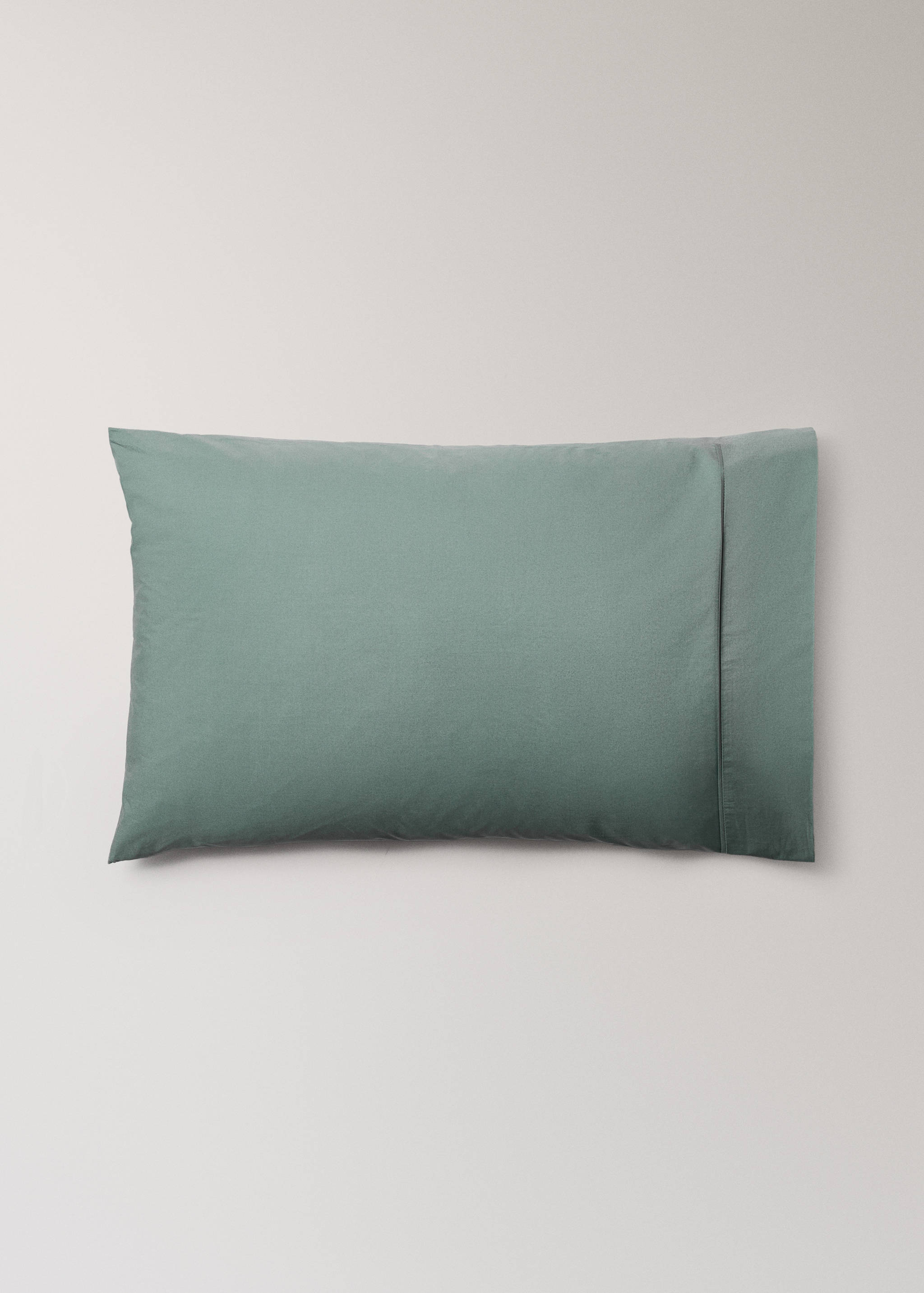 Two 300-thread-count percale cotton pillowcases with piping detail, 50 x 75 cm - Article without model