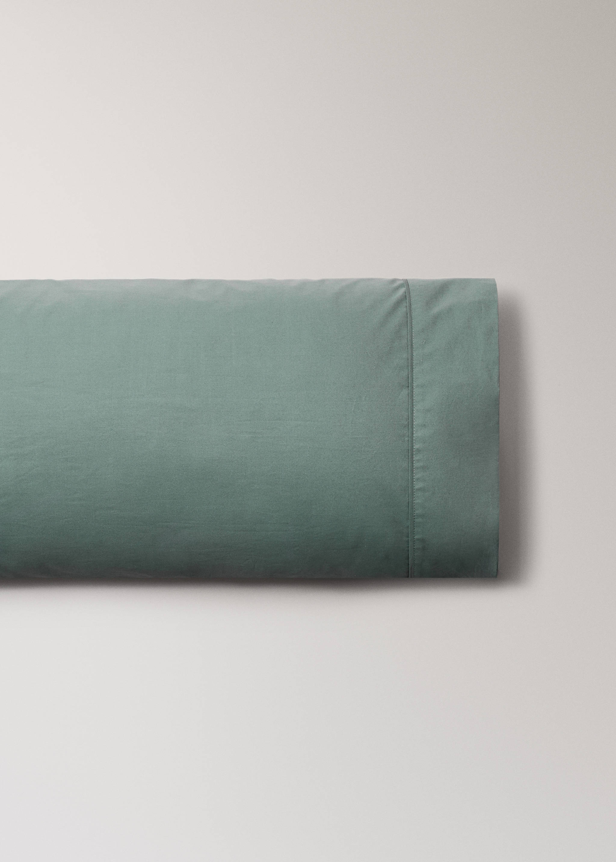 300-thread-count cotton percale pillowcase with piping detail, 45 x 110 cm - Article without model