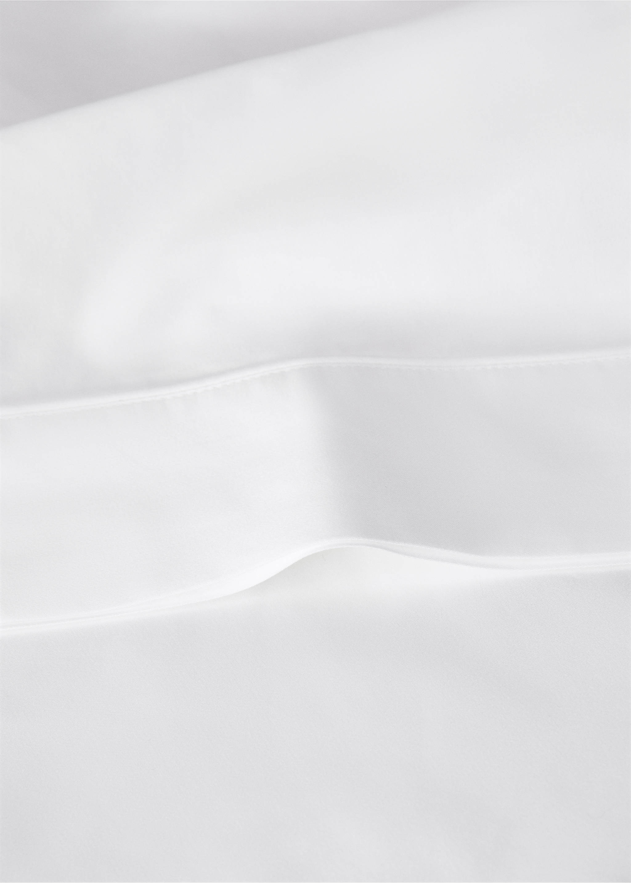 600-thread count satin cotton pillowcase, 45x110 cm - Details of the article 3, White. Ref: 37022988-00.