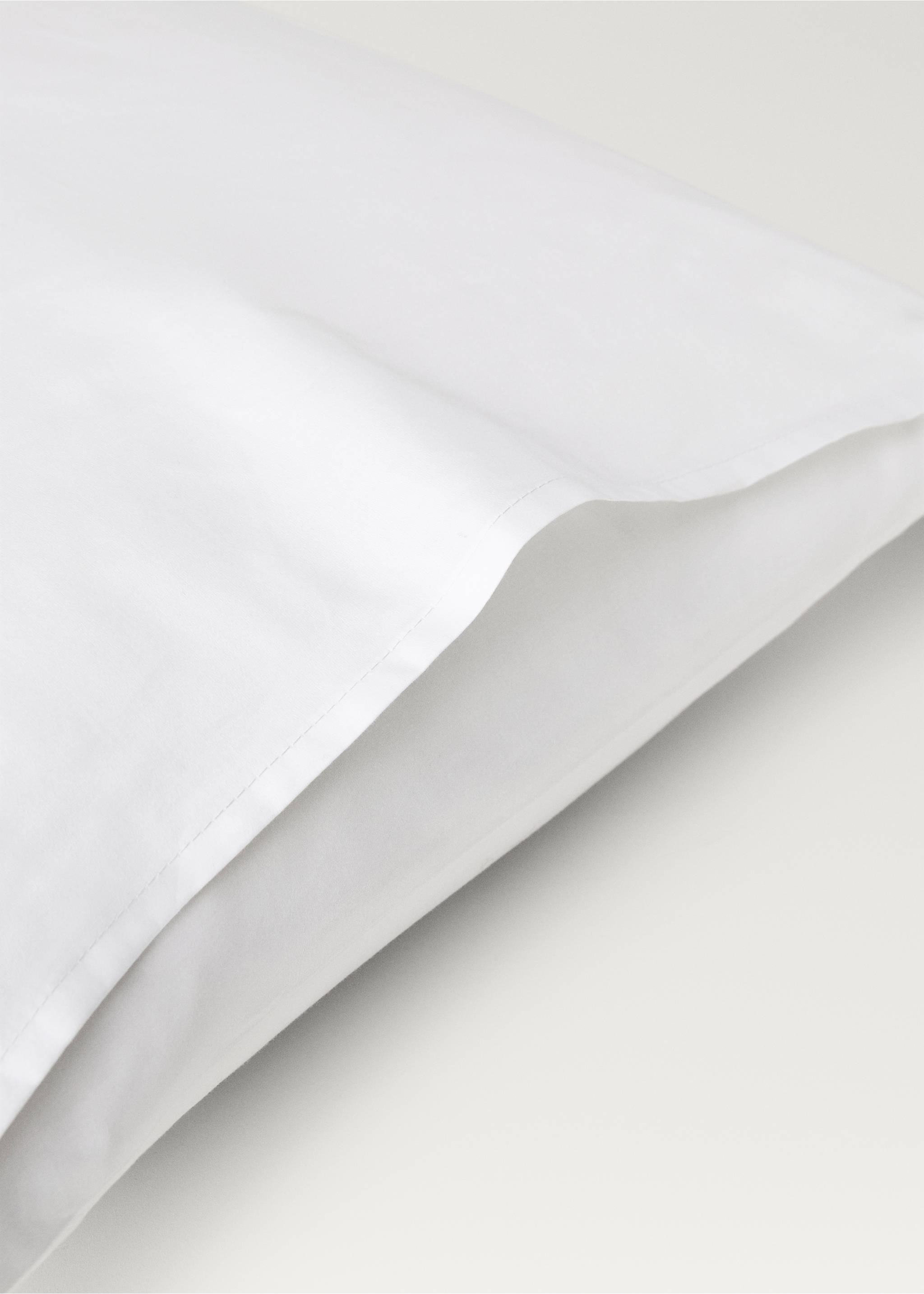 Two 600-thread cotton satin pillowcases 50x75 cm - Details of the article 3, White. Ref: 37022989-00.