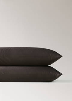Two 600-thread cotton satin pillowcases 50x75 cm — Brown 3