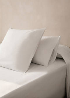 Two cotton percale pillowcases 60x60cm — White 1