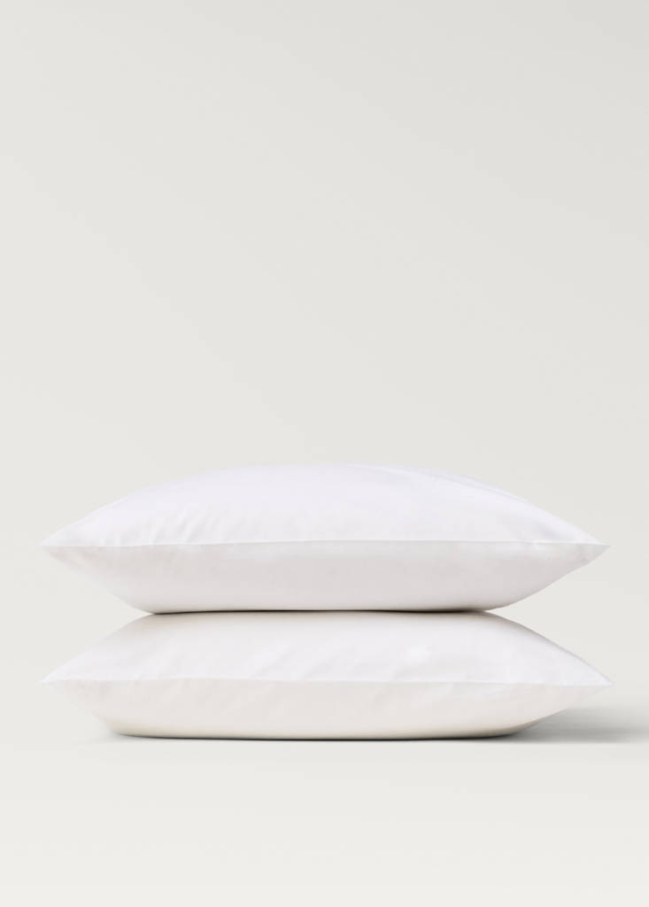 Two cotton percale pillowcases 60x60cm — White