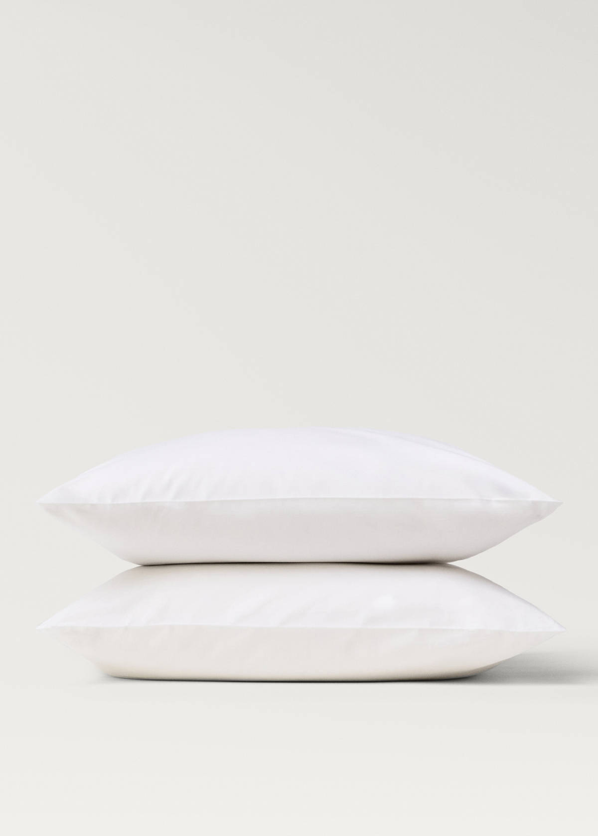 Two cotton percale pillowcases 60x60cm — White