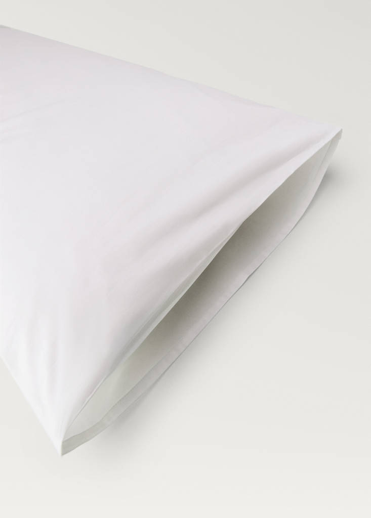 Two cotton percale pillowcases 60x60cm — White