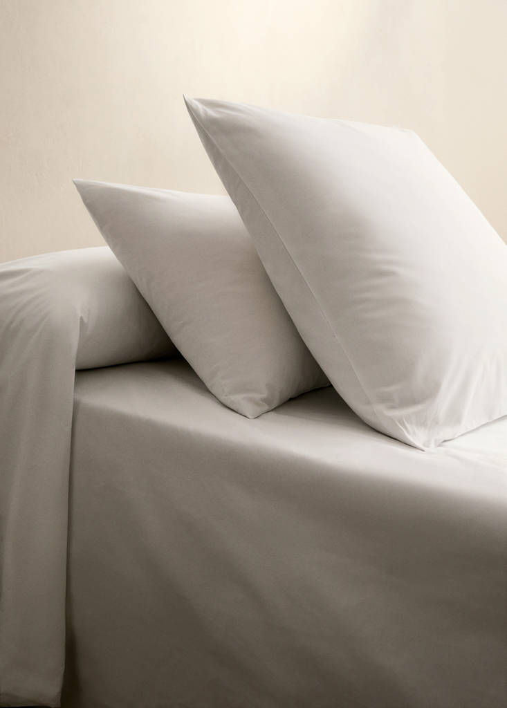 Two cotton percale pillowcases 50x75cm — White