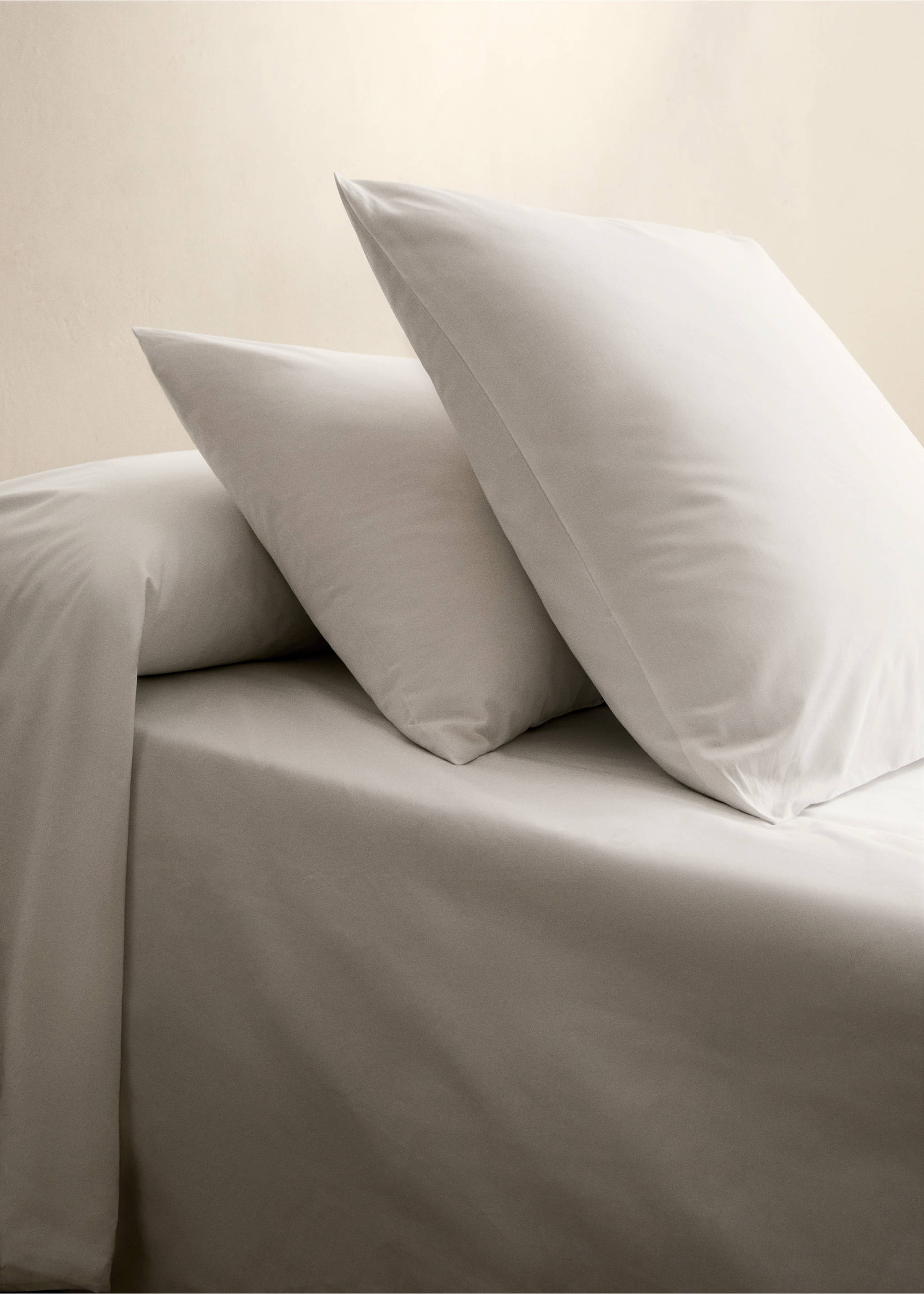 Two cotton percale pillowcases 50x75cm - General plane, White. Ref: 37022995-00.