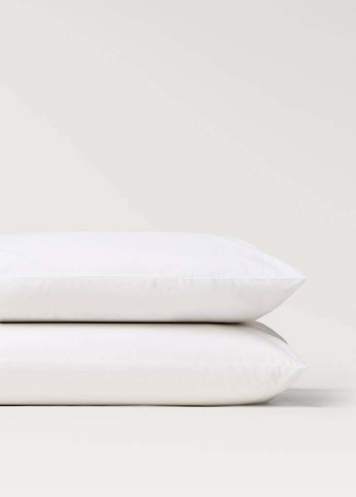 Two cotton percale pillowcases 50x75cm — White